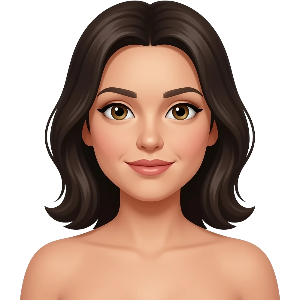 Black hair nude body showing vagine emoji