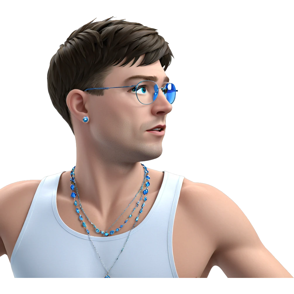 blue eyed boy with jewelry emoji