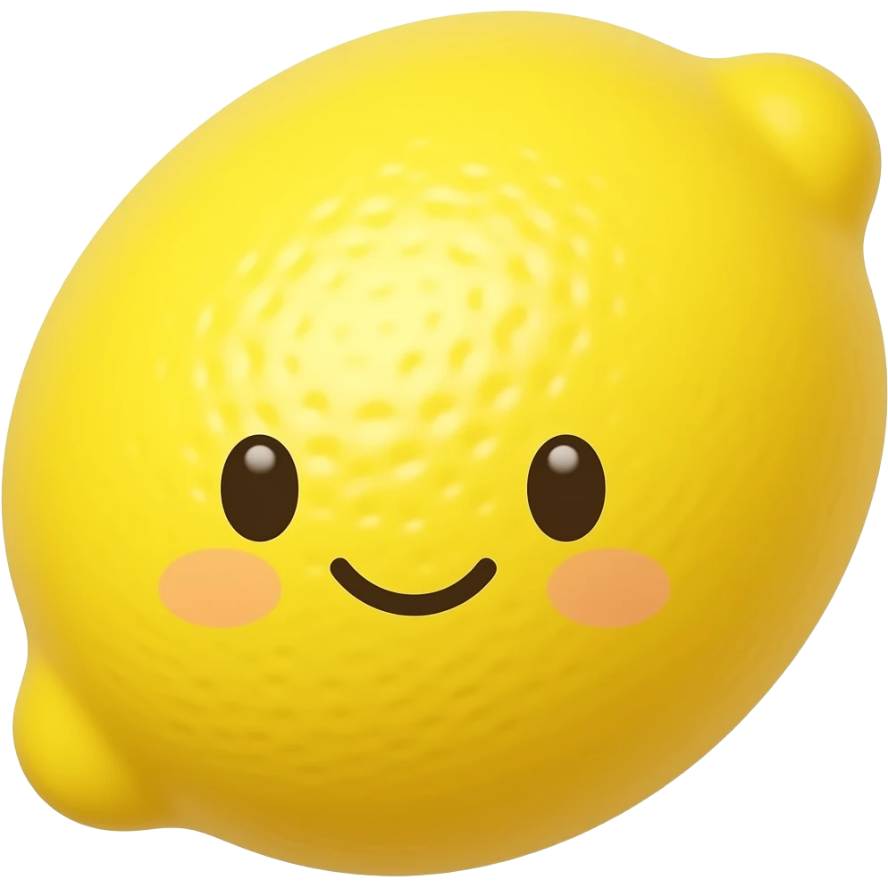 Kawaii yellow lemon emoji
