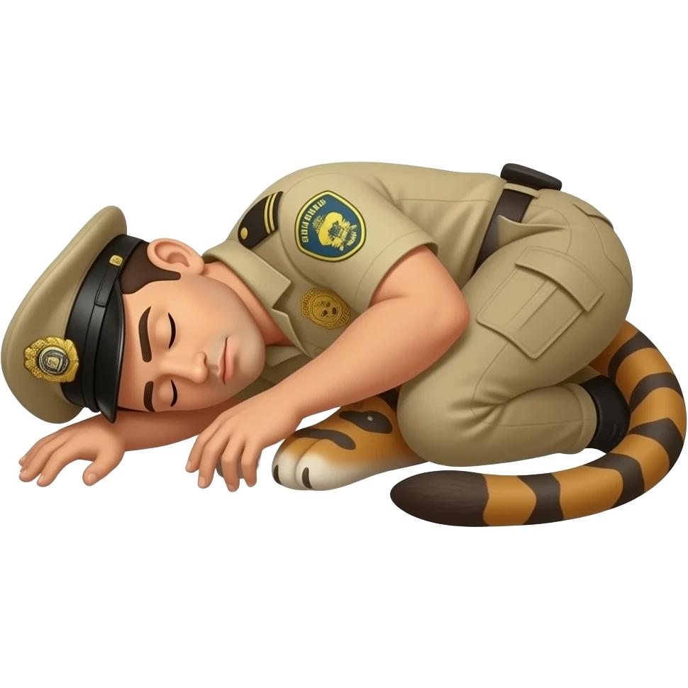 un guardia de zoo sentado dormido hacia abajo emoji