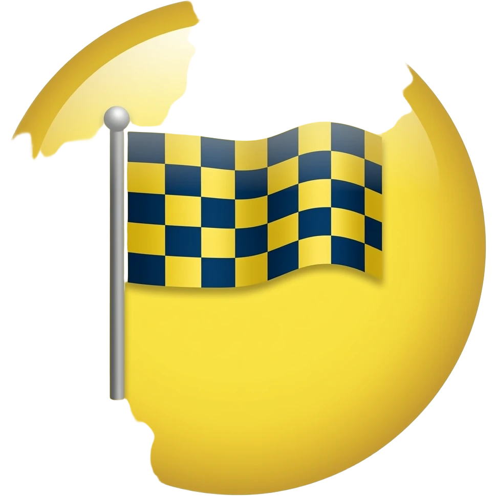 I want a yellow circle  Nenhum arquivo escolhido I want a yellow circle emoji (not a human emoji) holding a yellow and navy blue checkered flaAngry (not a human emoji) holding a yellow and navy blue checkered flag in both... emoji