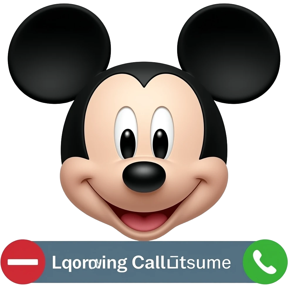 Incoming Call 📞 From Mickey Mouse 🐭 🐁 🪤 👀 😀 😍 emoji