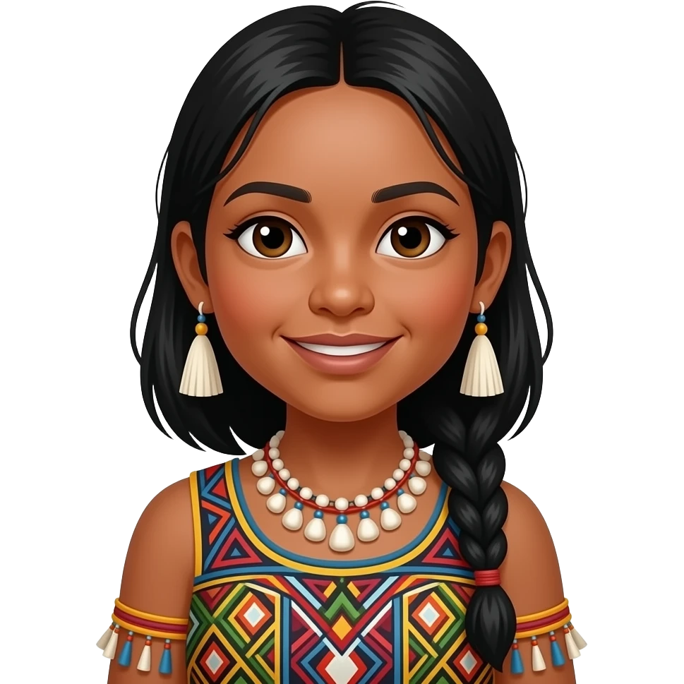 Papua girl emoji in traditional clothes emoji