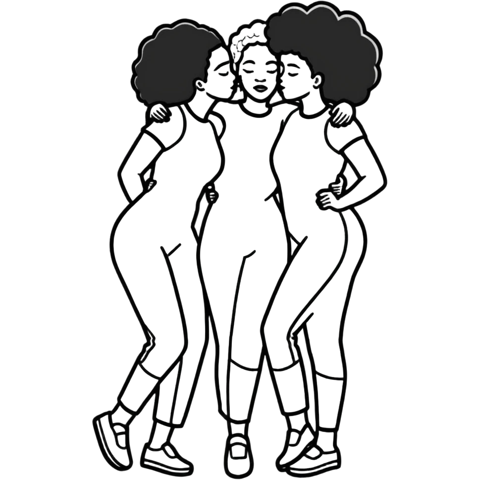 Black women hugging  emoji