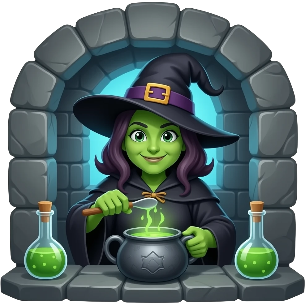 green witch cooking potion emoji