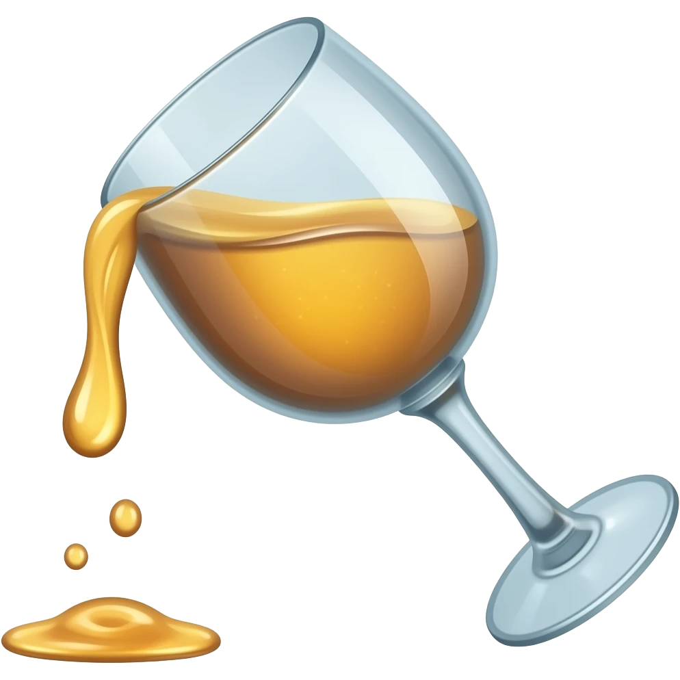je veux que l’emoji soit incliné et que du liquide sort un peu du goblet emoji