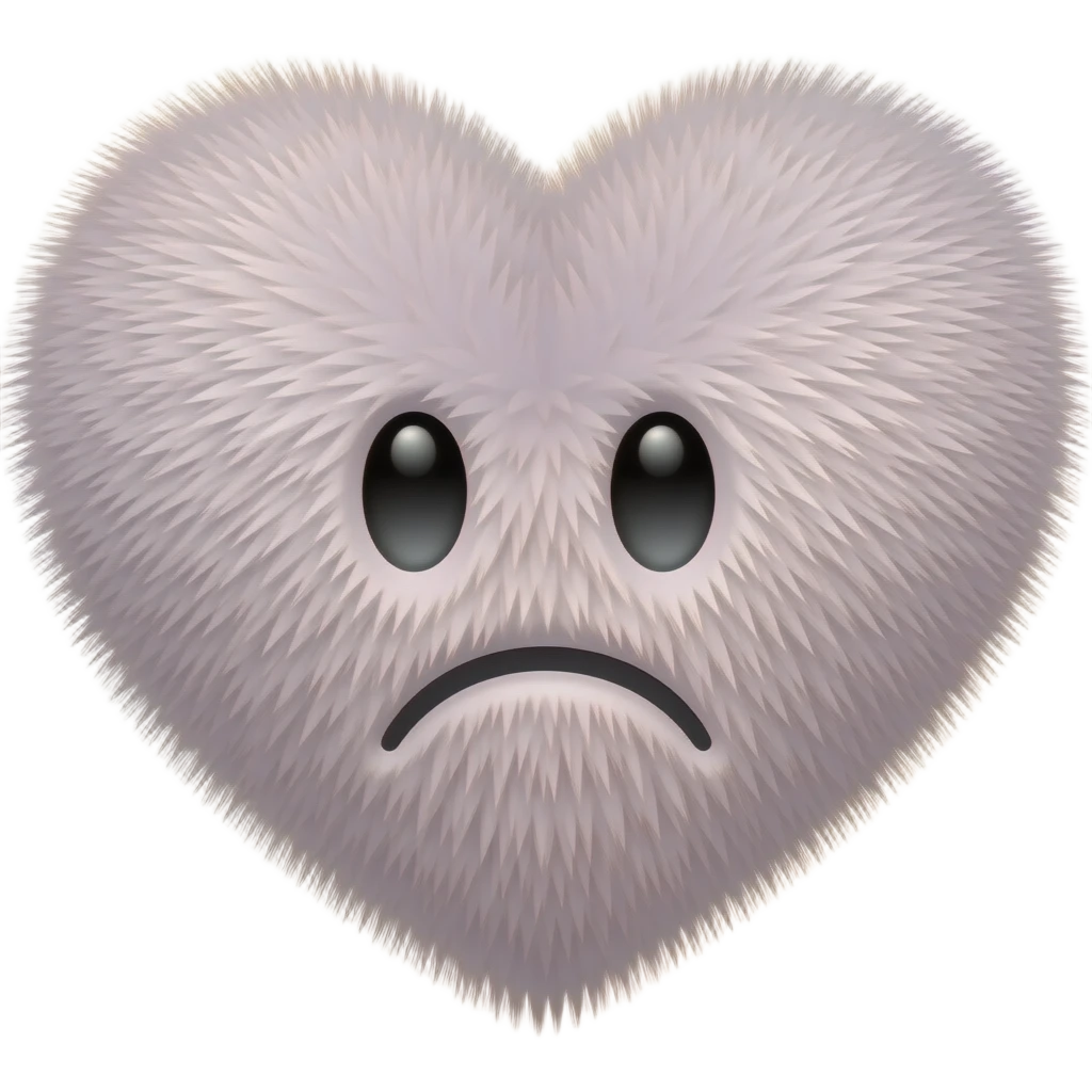 sad face fluff heart emoji