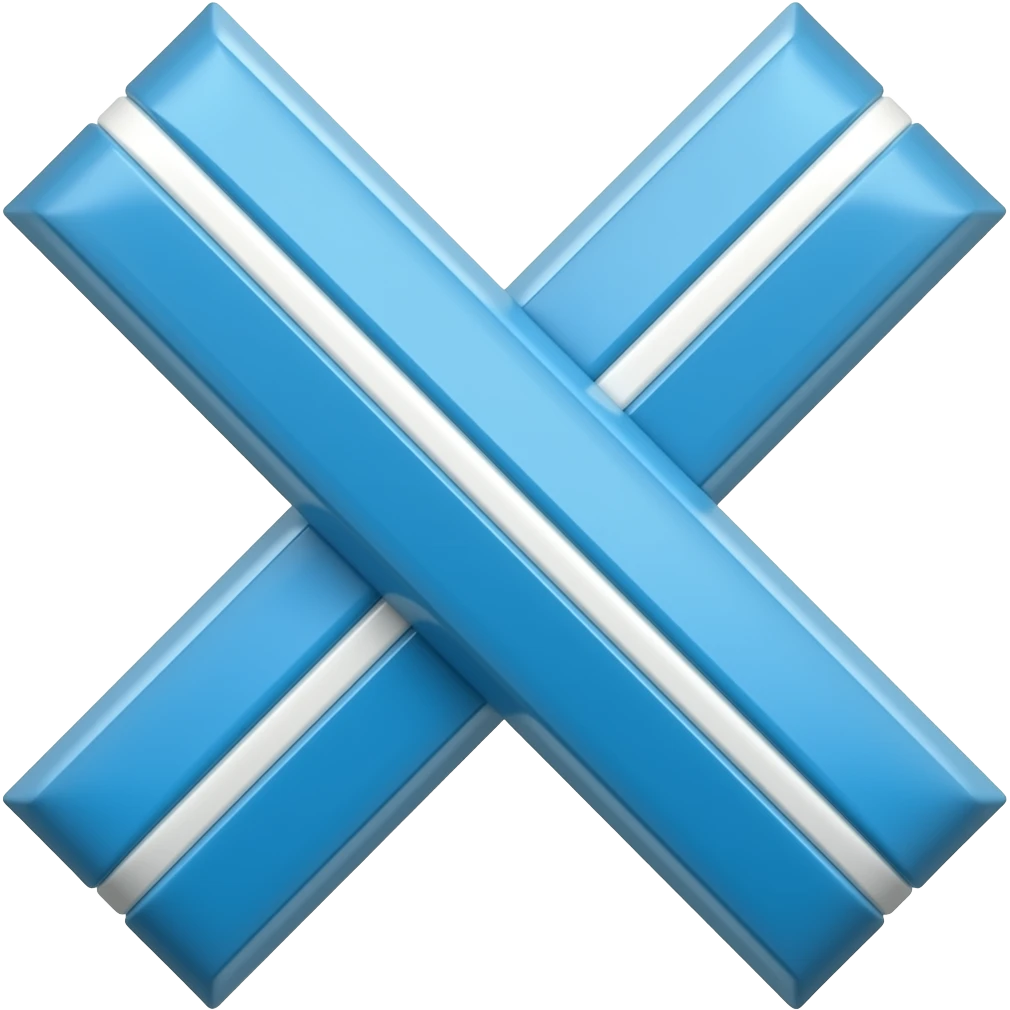 Blue horizontal stripes cross emoji