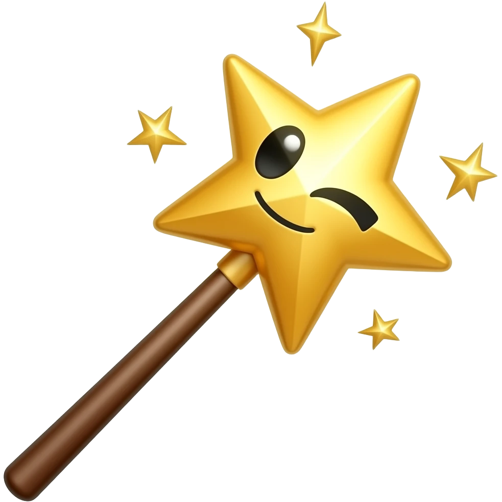 🪄 with a 😉 face emoji