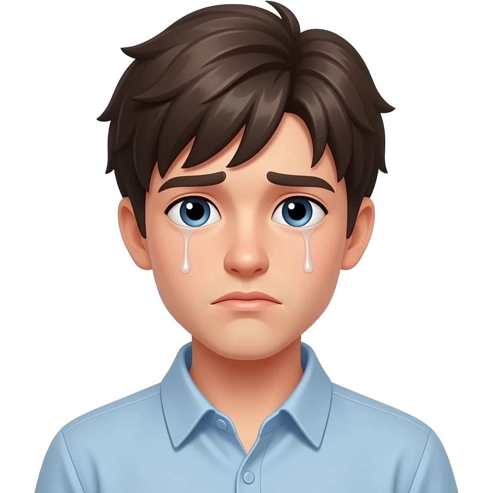 handsome young romantic guy sad emoji