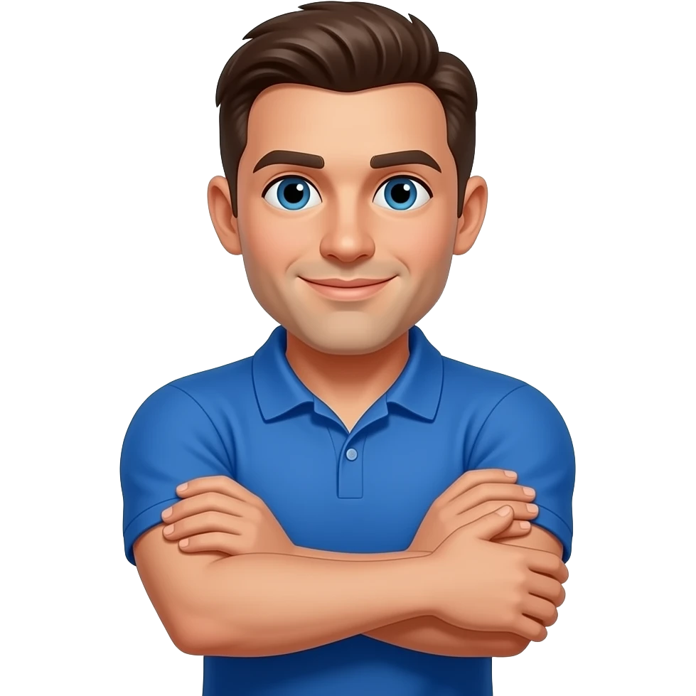 coach in a blue shirt grabbing his arm emoji