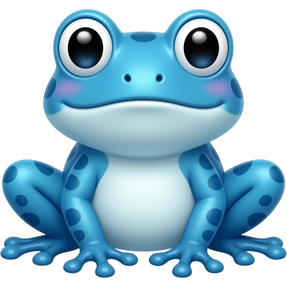 blue cute frog emoji