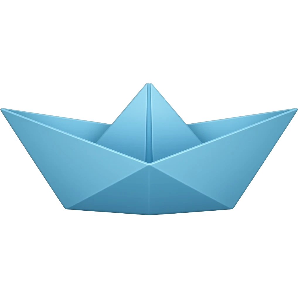 Emoji barco azul de papel emoji