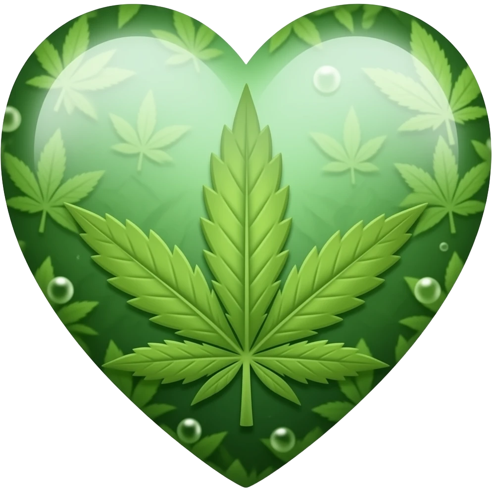 weed heart emoji
