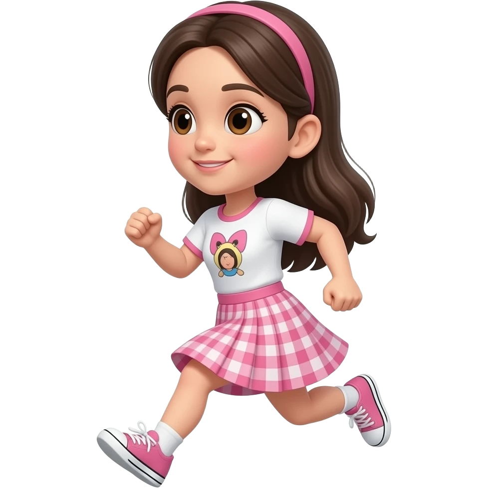 Chica cute rosita corriendo  emoji