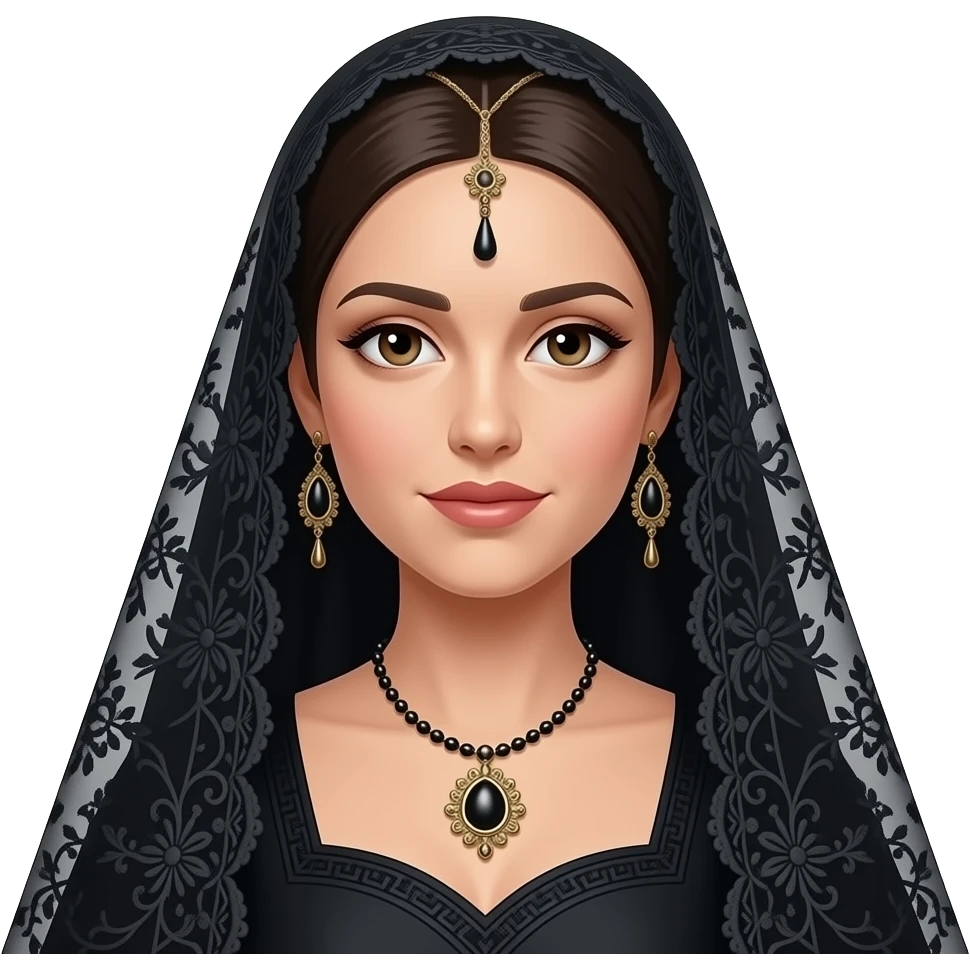 mujer con mantilla de color negro con bordados elaborados y peineta para la mantilla, para participar en procesiones de semana santa en andalucía, traje mantilla y peineta (no tiara, ni corona, ni felpa) de color negro emoji