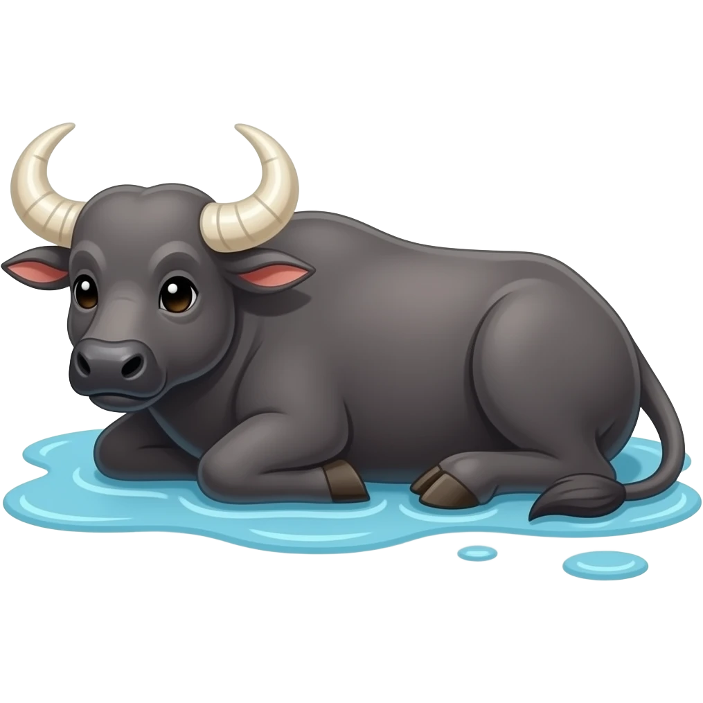 Cartoon water buffalo lay emoji