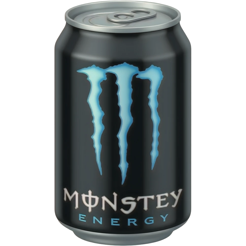 Monster energy drink white and blue emoji
