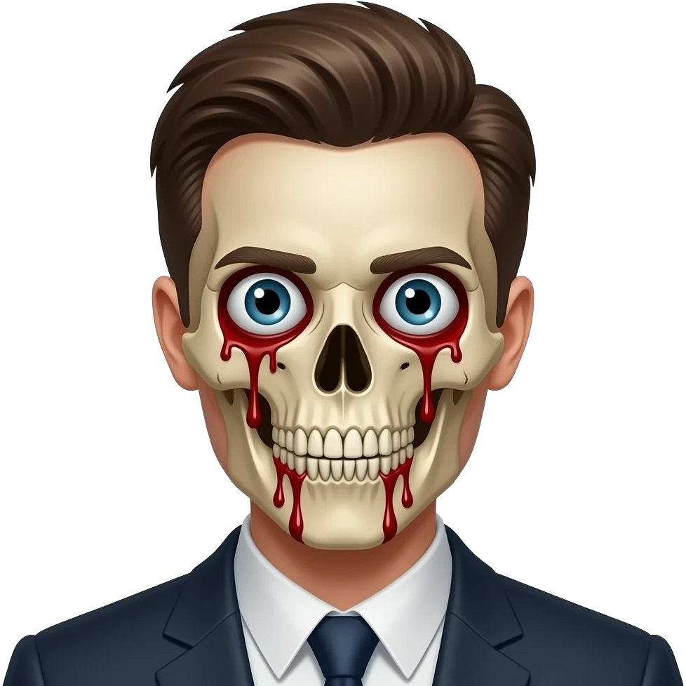 🫣 faça ele com sangue e com os olhos saindo do rosto emoji