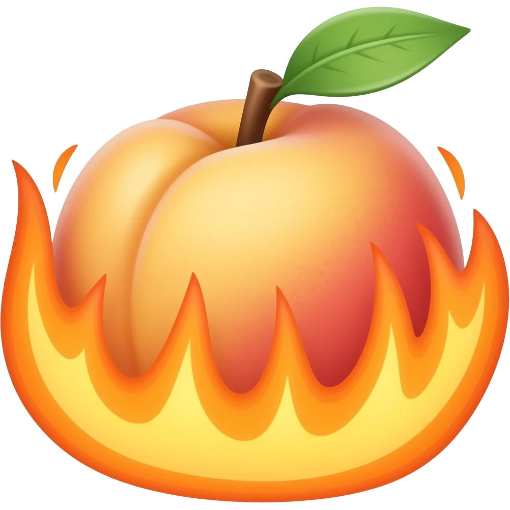 🍑 este durazno ardiendo en llamas emoji