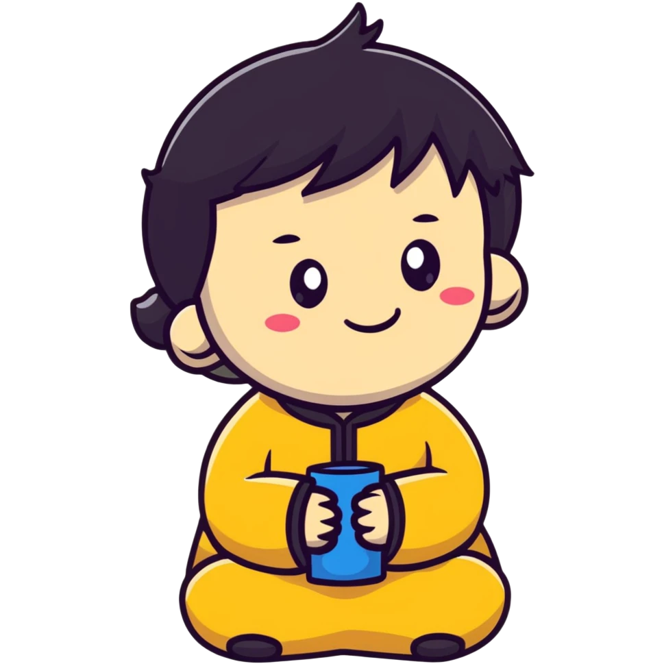 relaxed yurui character with lazy smile emoji