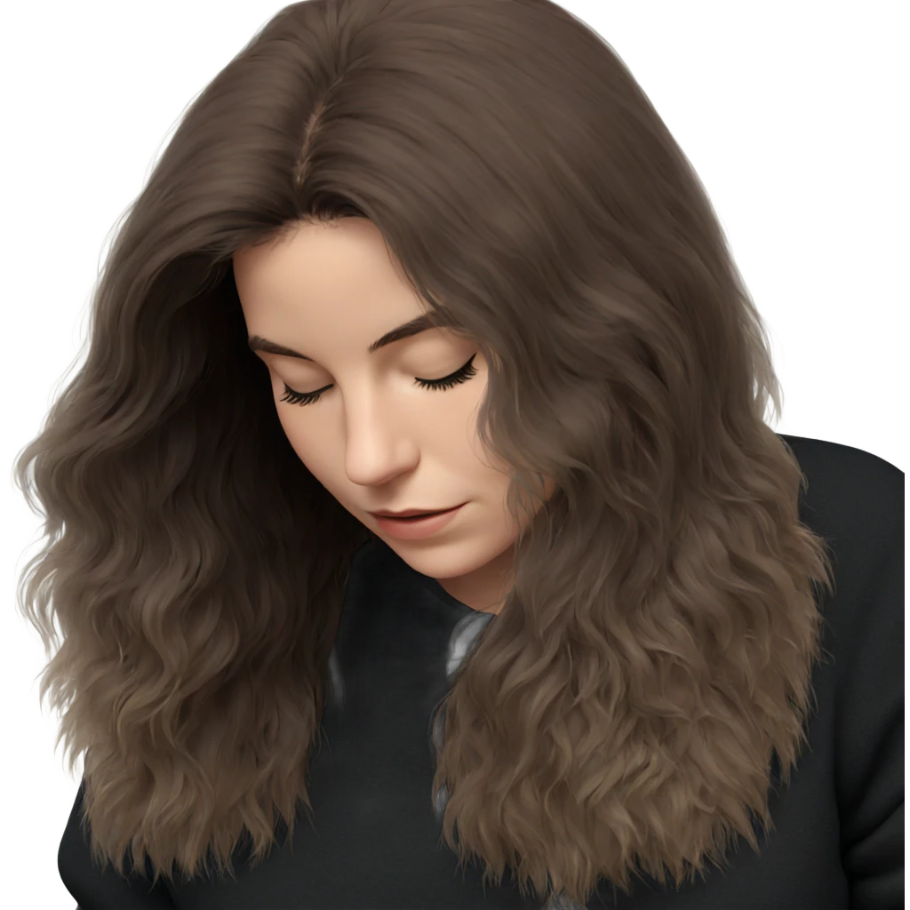 serene girl with closed eyes emoji