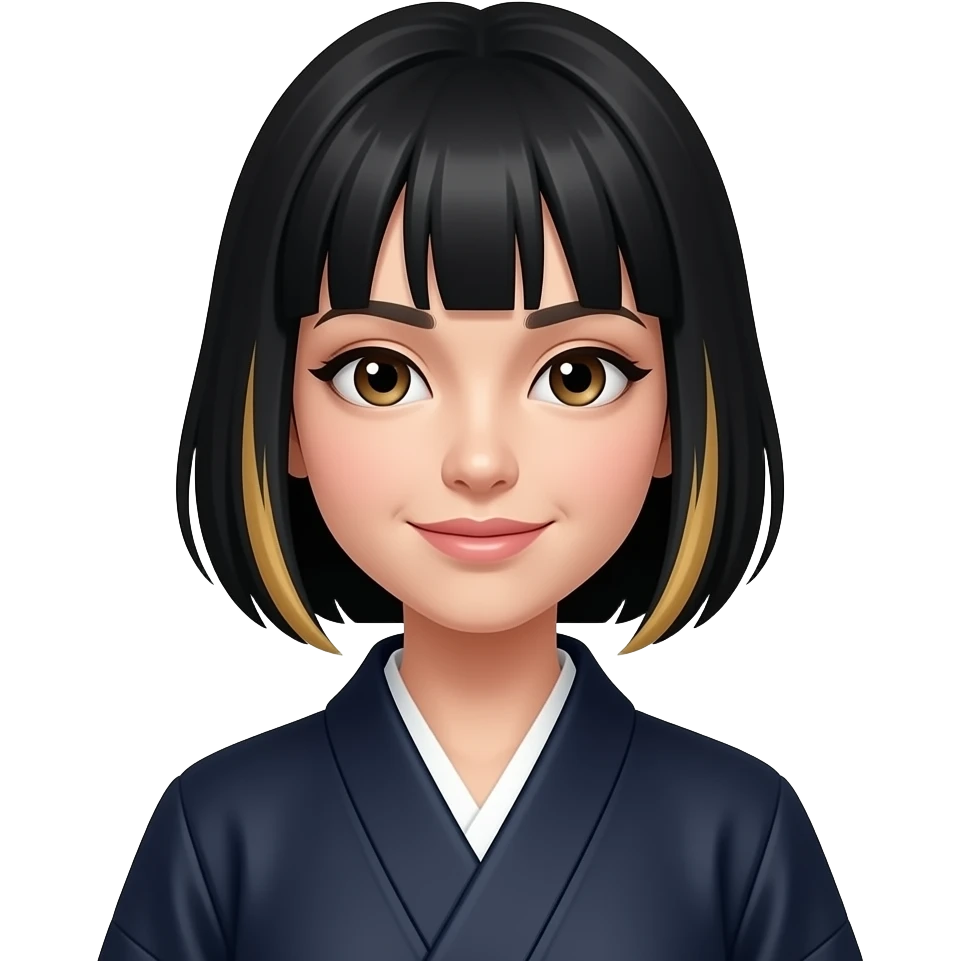 mulher de Jaleco cabelo pretocom luzes emoji