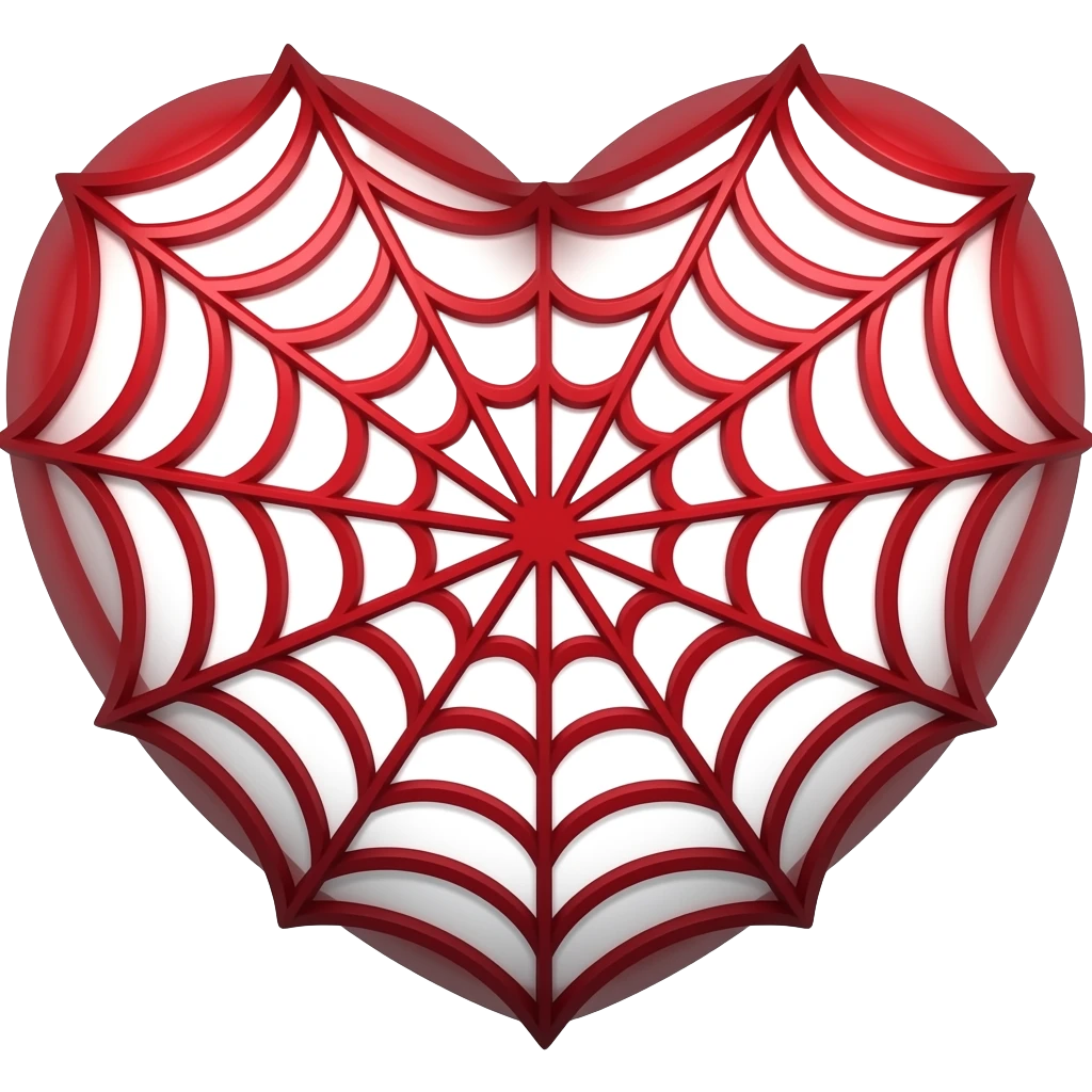 Telaraña en forma de corazón roja emoji