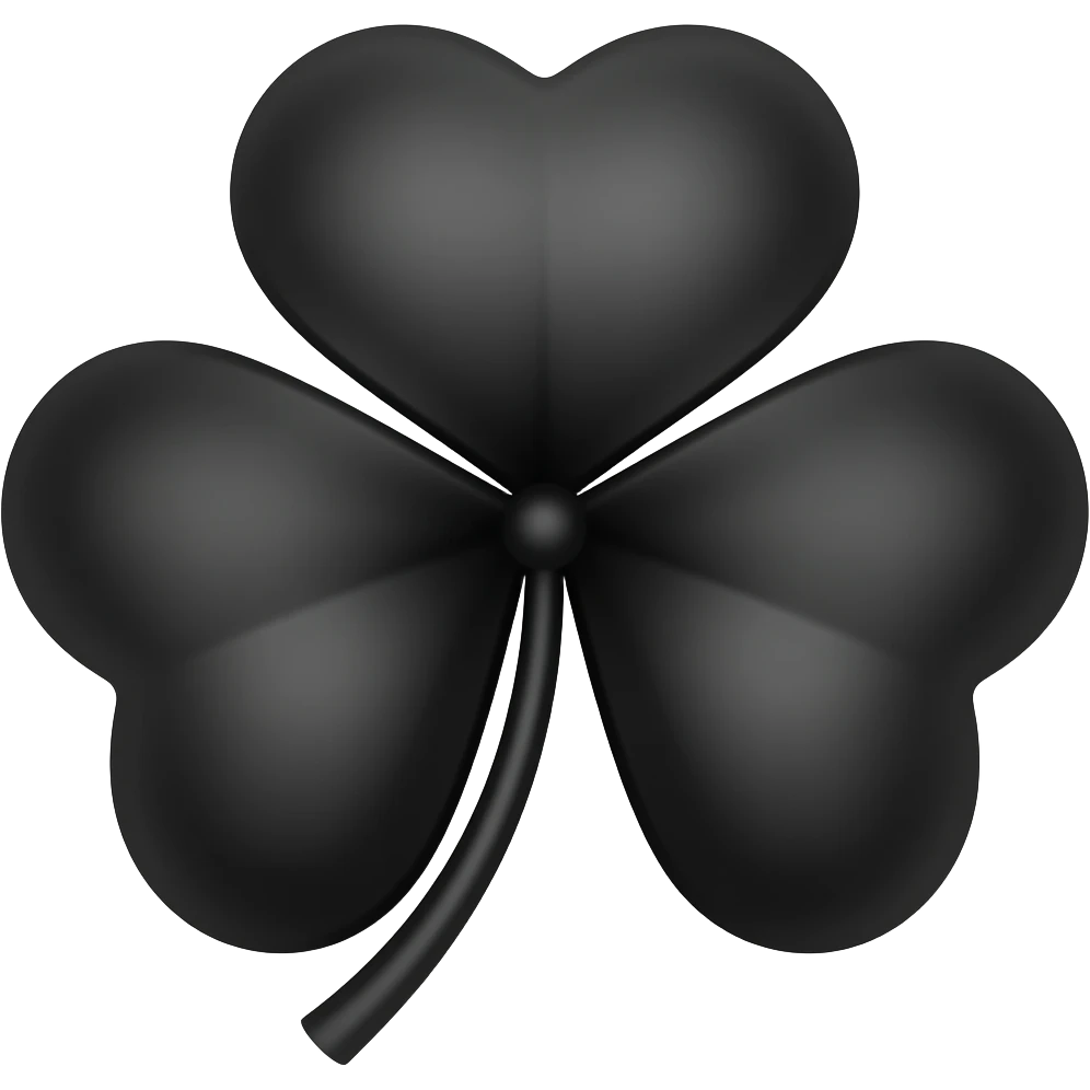 A Black 5-leaf clover with no steam emoji