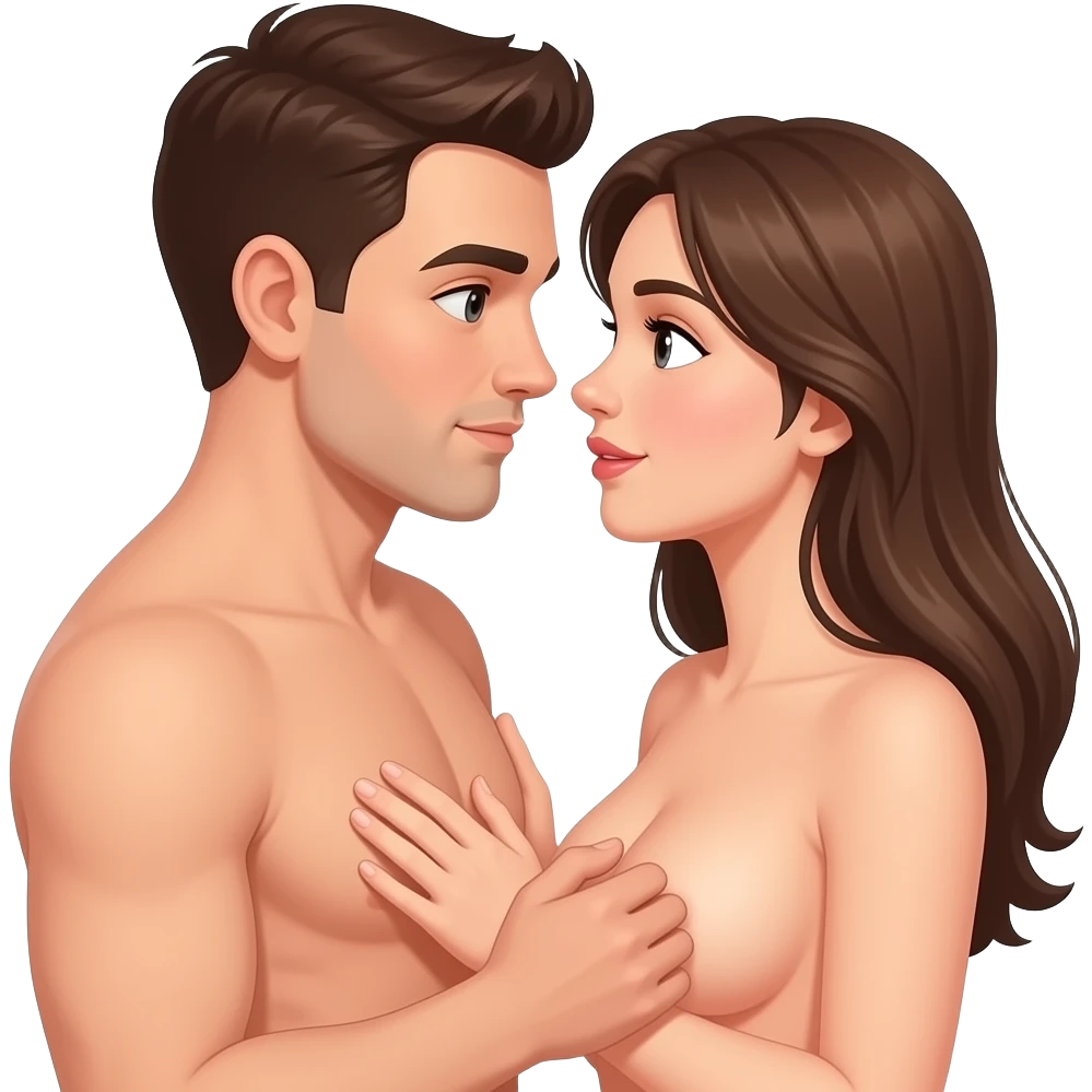a man and a woman, both naked, having sex emoji