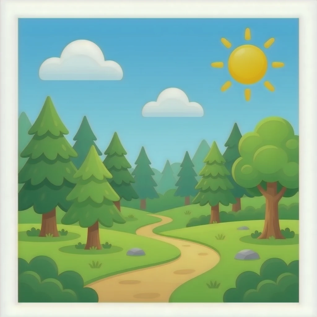 Cartoon forest background emoji