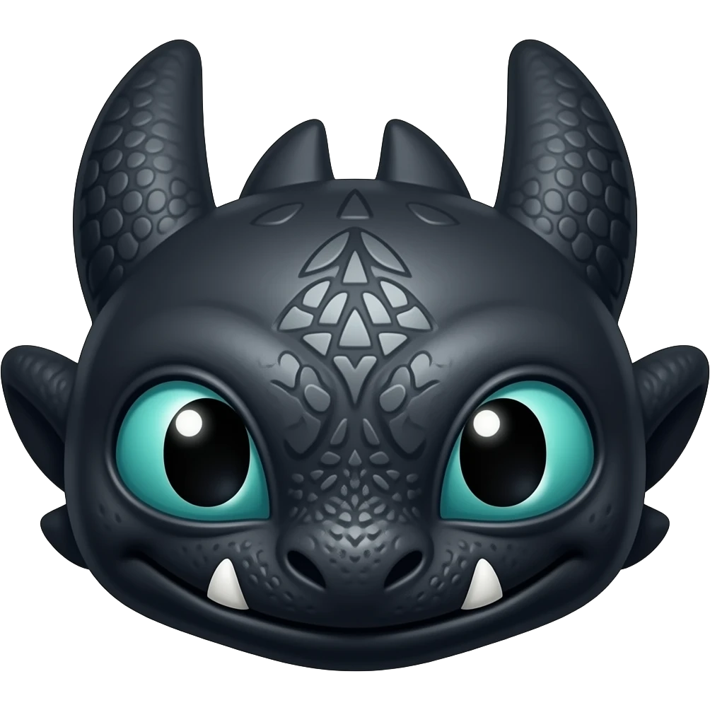 Toothless the Night Fury dragon head emoji