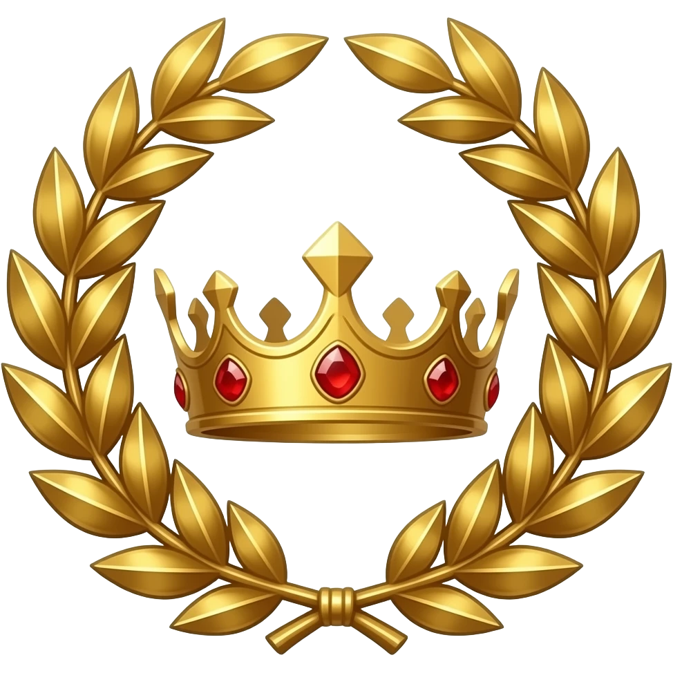 Corona de laurel imperial de oro y diamantes rojos del dios Emperador de Warhammer 40k emoji
