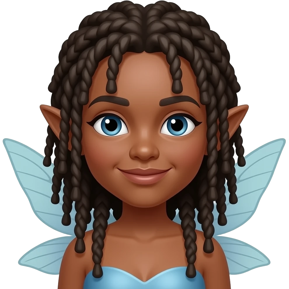 black haired fairy with blonde dreadlocks emoji