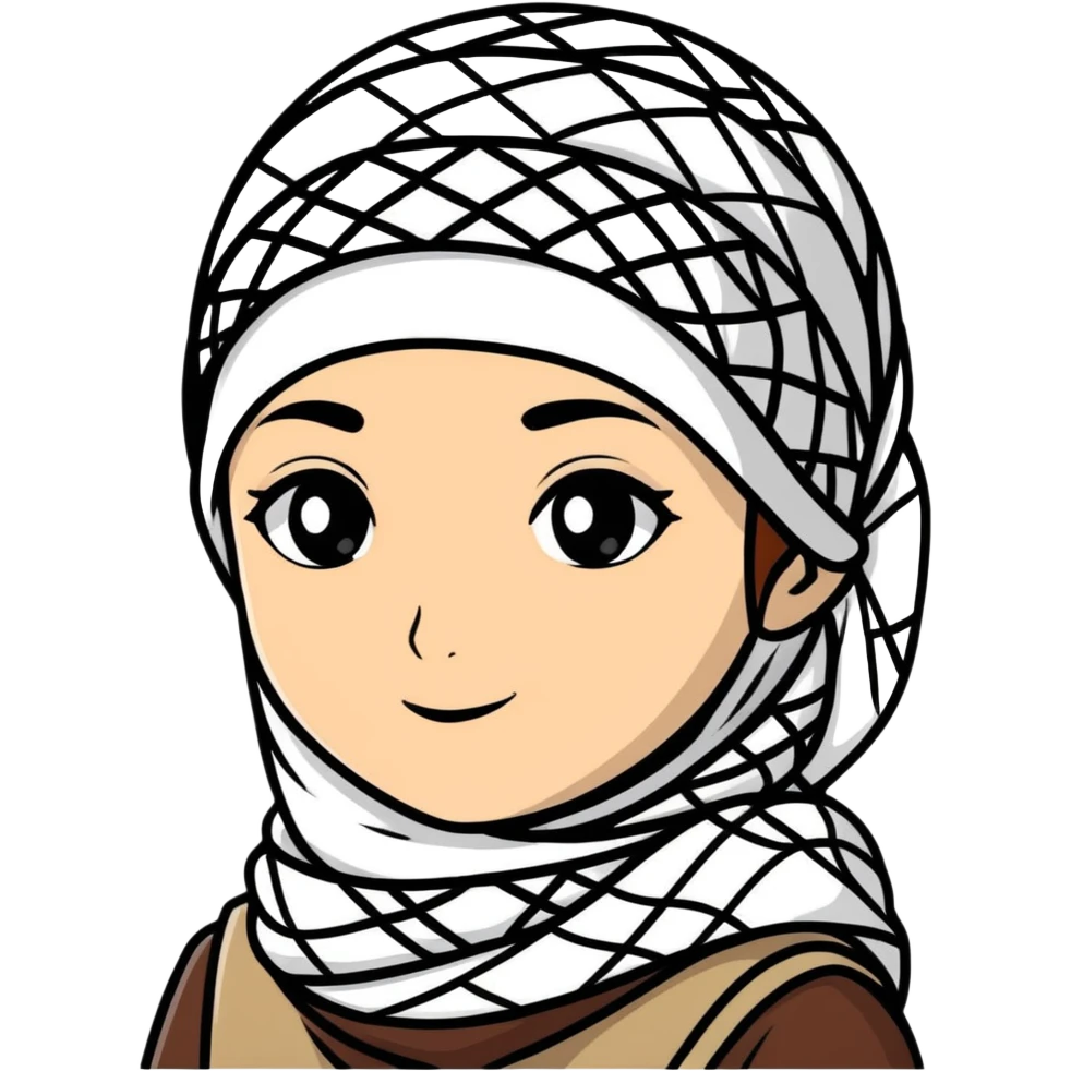 Girl wearing a keffiyeh  emoji