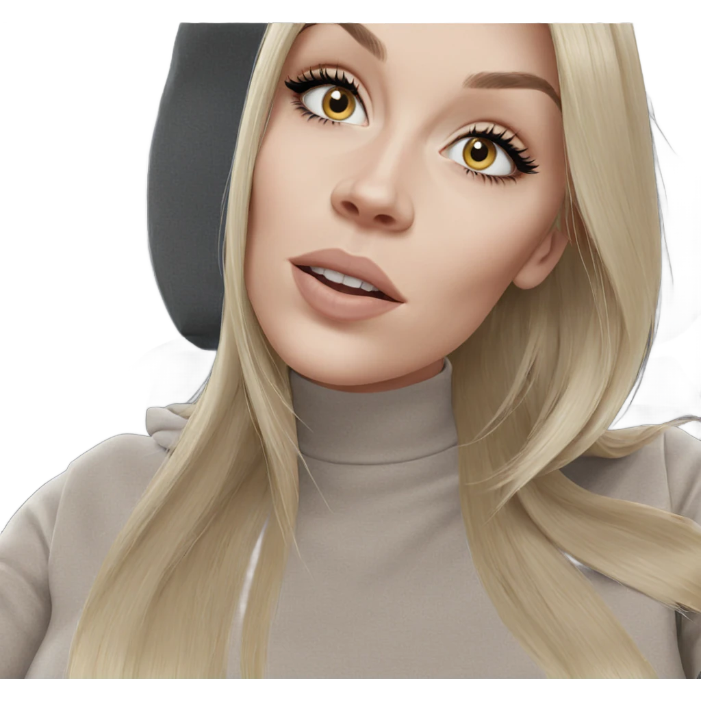blonde girl with grey eyes emoji