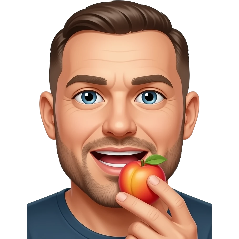 Bald man sucking 🍑 sexily emoji