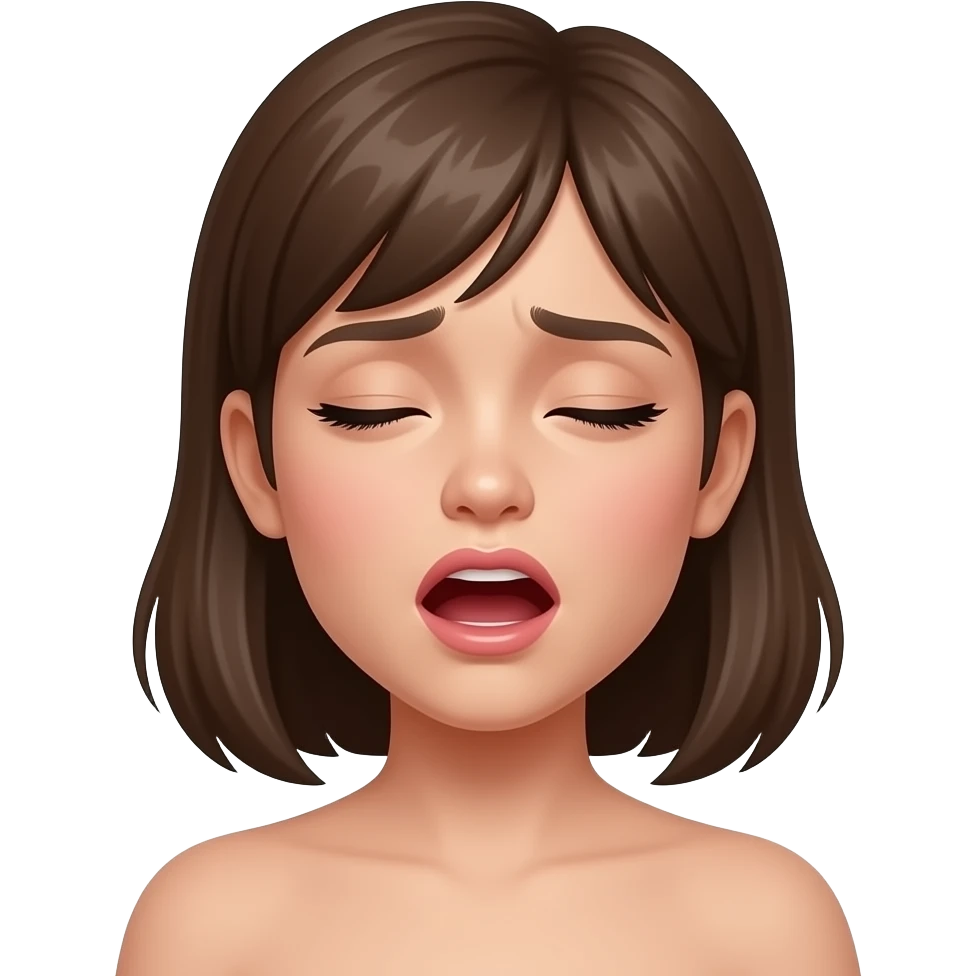 Naked girl moaing emoji