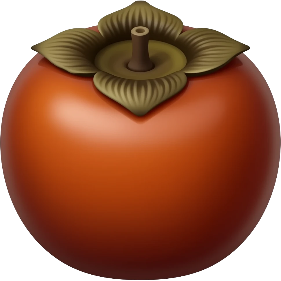 fruit face - dark-skinned persimmon fruit with dark peel. emoji