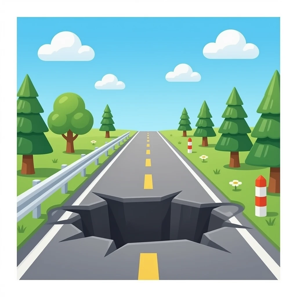 realistic pit on the road on a close scale emoji