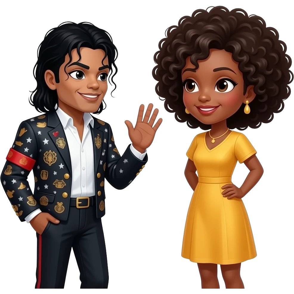 Michael jackson saying hi to afro haired woman najma emoji