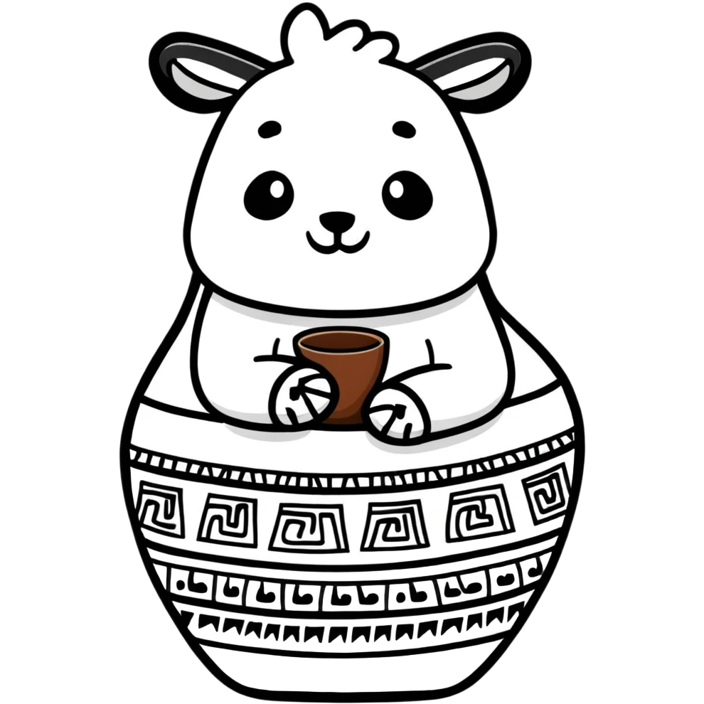 Chimu black pottery with animal designs emoji