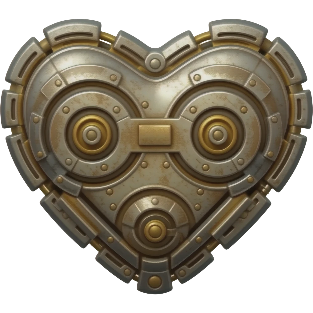 rusty mechanical heart emoji