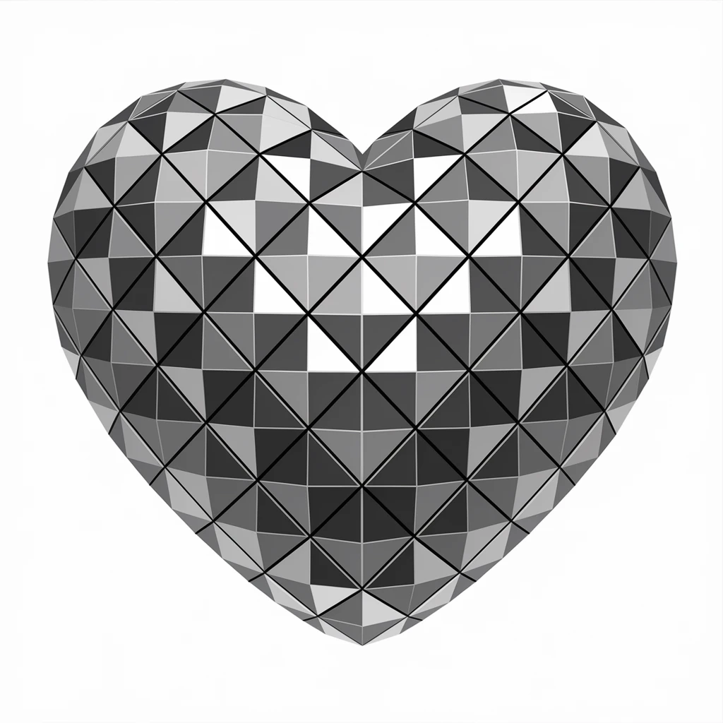 heart with a metallic silver finish emoji