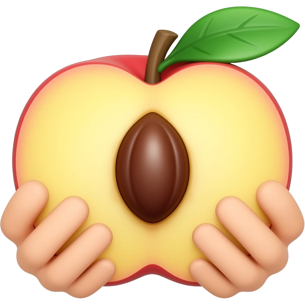 peach with a hole in the middle with hands outside emoji