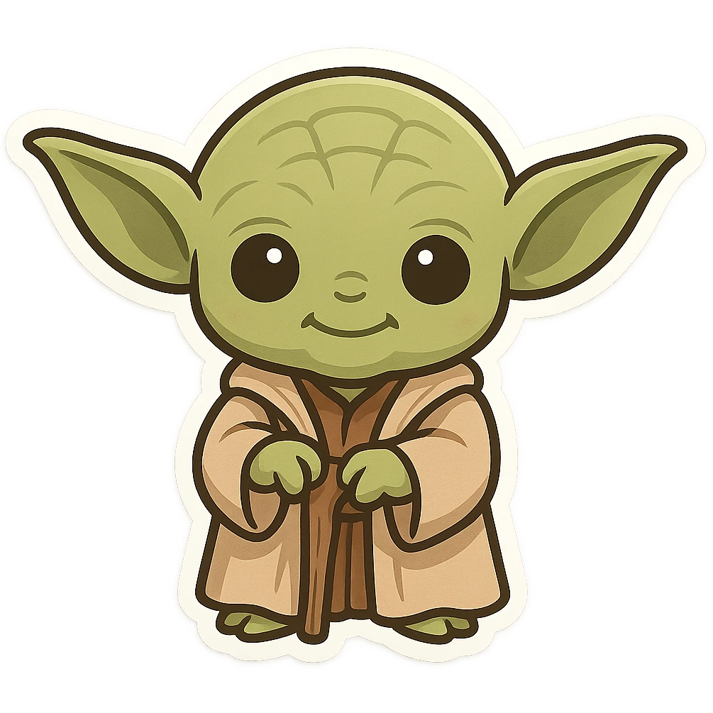 Master Yoda, chibi cute version, big ears emoji