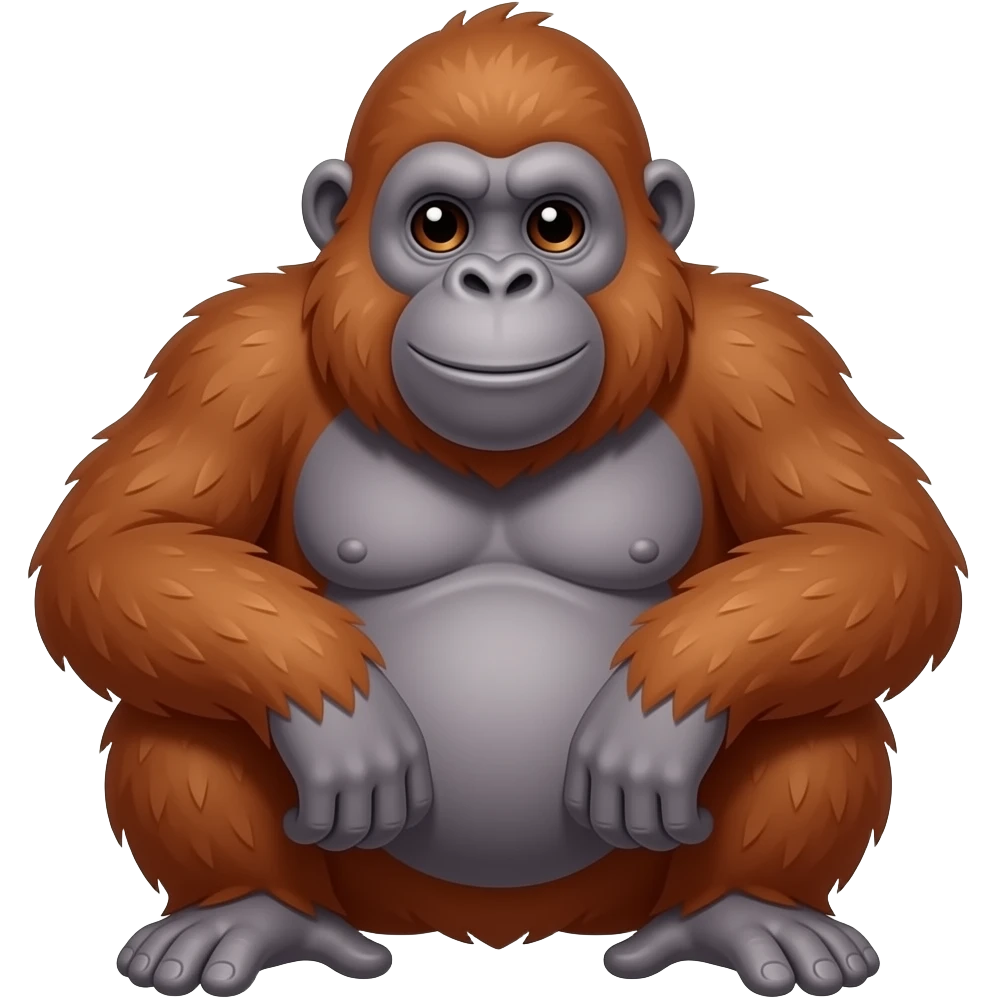Cartoon orangutan sit emoji