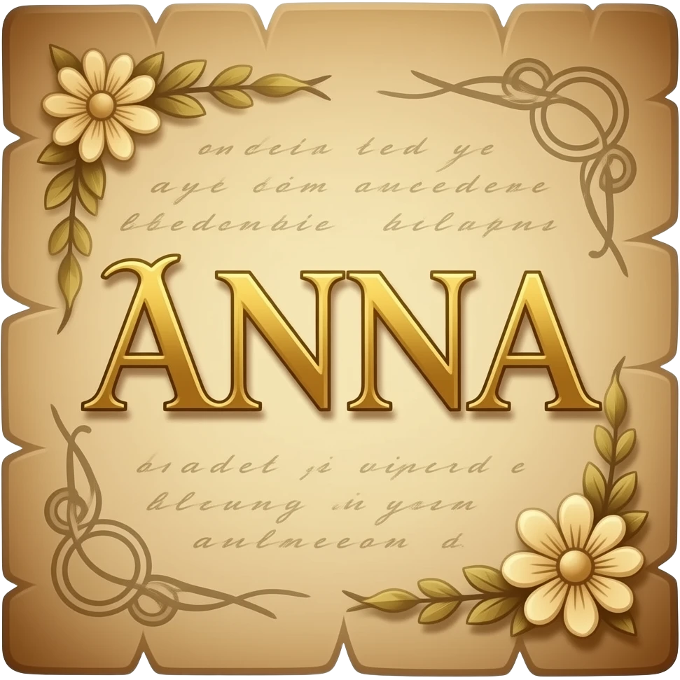 GOLD LETTERING ANNA  SIGN MANUSCRIPT LETTERS emoji