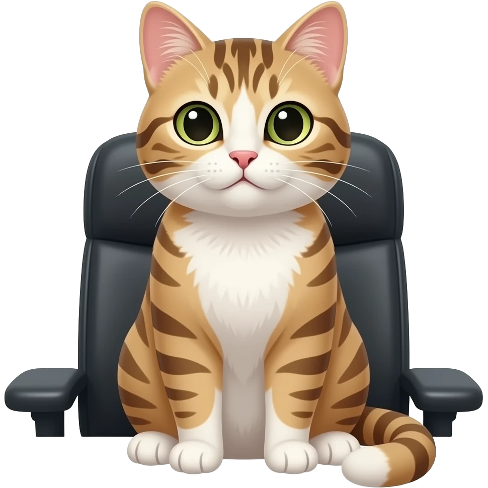 cat sitting in office boss emoji