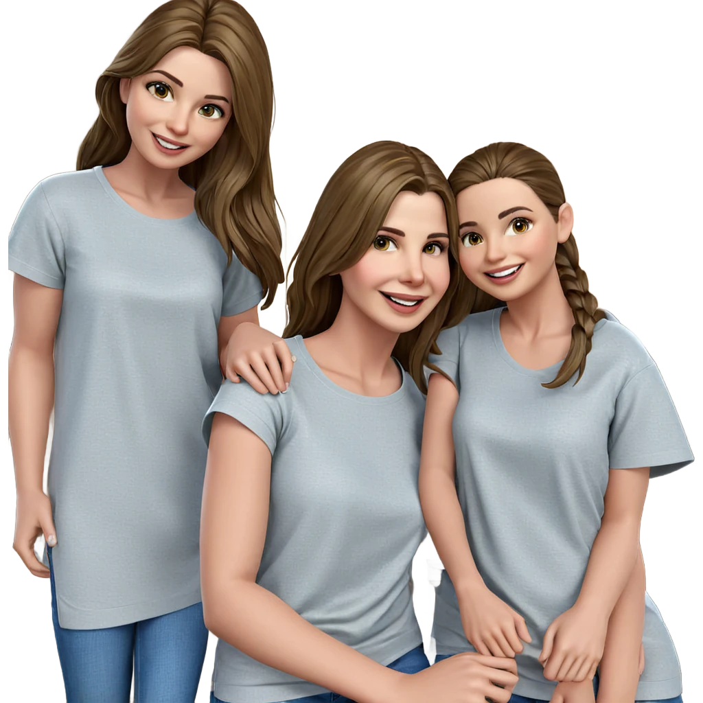 smiling girls in casual attire emoji